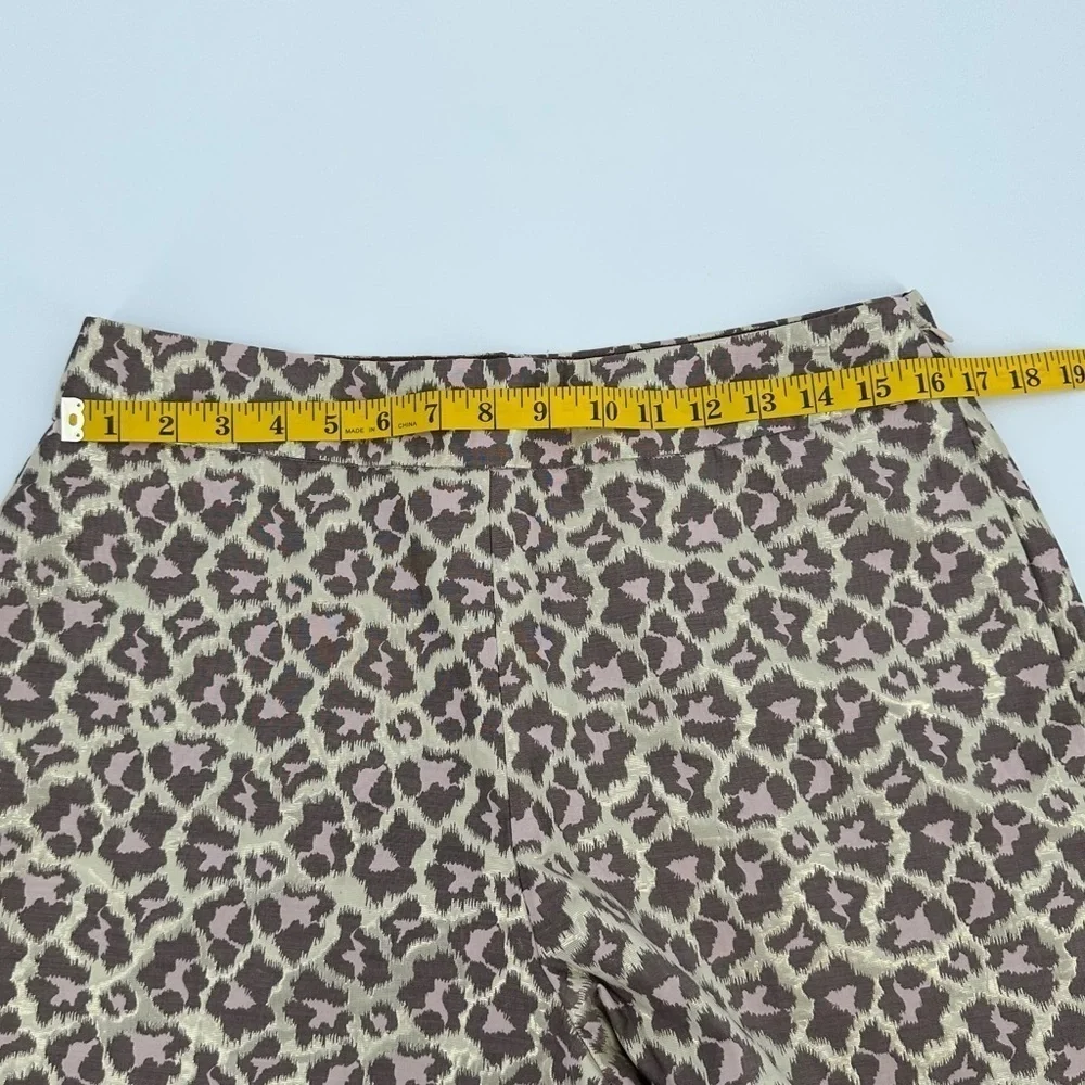 J.Crew Trouser Shorts Metallic Gold Leopard Jacquard High Waist Side Zip Size 12